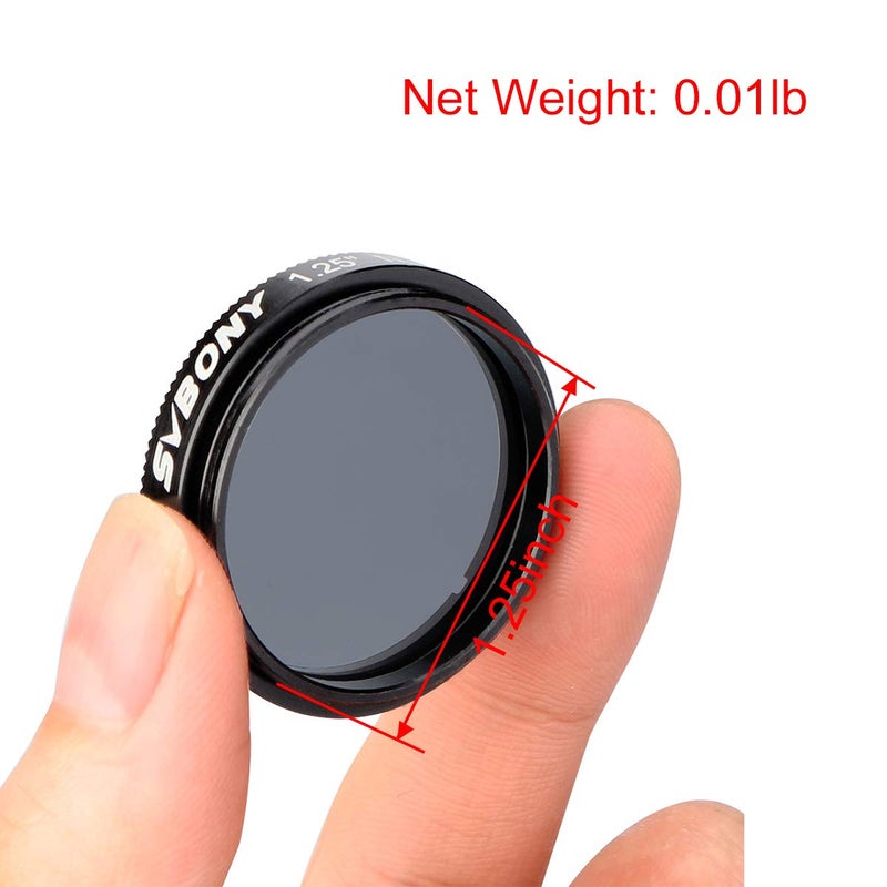 SVBONY SV139 Telescope Filter Moon Filter 1.25 inch 12.5 Percent Transmission Telescope Filter ND8 Neutral Density Filter for Telescope Eyepiece Reduce Moon Surfaces Overall Brightness - Image 3